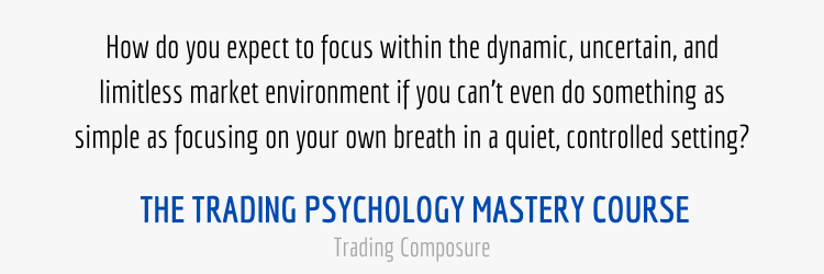 Paraphrased quote about meditation from the trading psychology mastery course